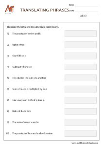 Algebraic Expressions
