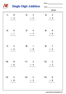 Single Digit Addition