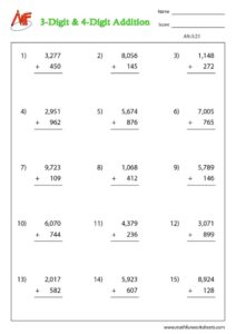 3 -digit plus 4 -digit addition