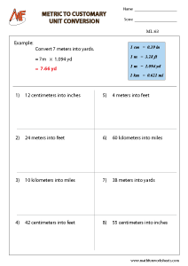 Length – Metric and Customary Units