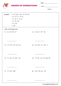 Order of Operations