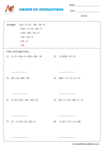 Order of Operations