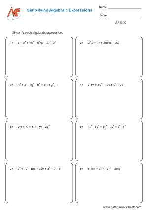 Simplifying Algebraic Expressions