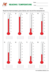 Temperature Worksheets