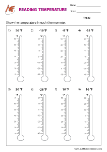 Temperature Worksheets