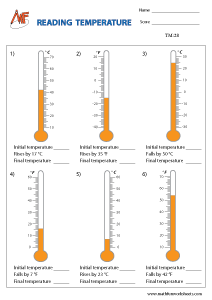 Temperature Worksheets
