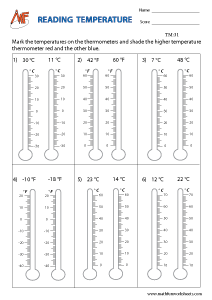Temperature Worksheets