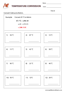 Temperature Worksheets