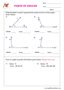 Naming Angles Worksheets