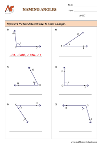 Naming Angles Worksheets