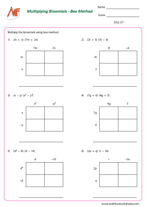 Polynomials – Box method