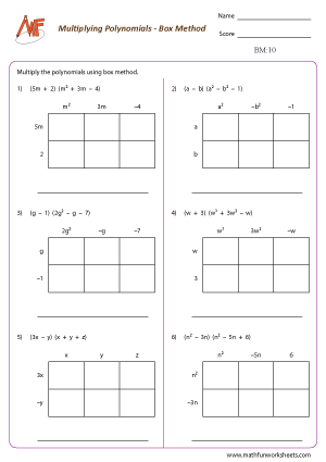 Polynomials – Box method
