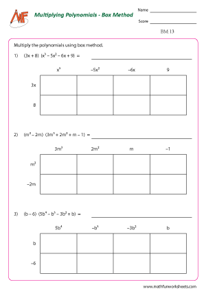 Polynomials – Box method