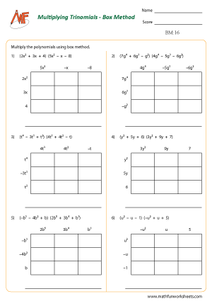 Polynomials – Box method
