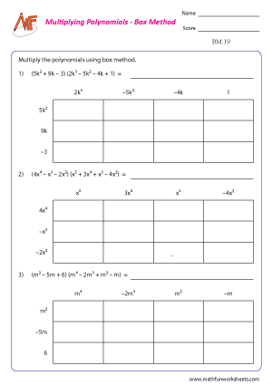 Polynomials – Box method