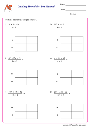 Polynomials – Box method