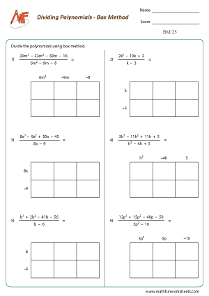 Polynomials – Box method