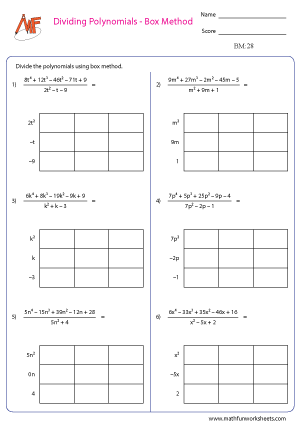 Polynomials – Box method