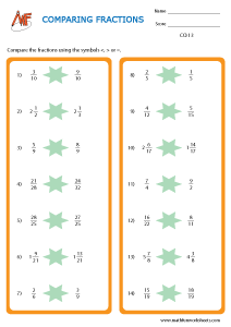 Comparing and Ordering Fractions