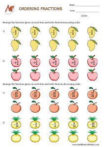 Comparing and Ordering Fractions
