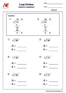 Long Division without Remainder