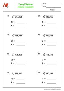 Long Division without Remainder