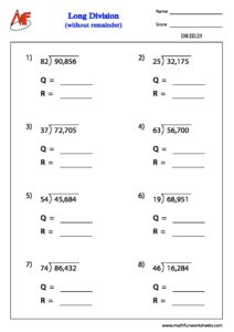 Long Division without Remainder