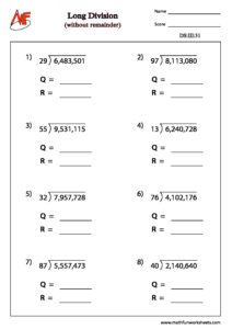 Long Division without Remainder