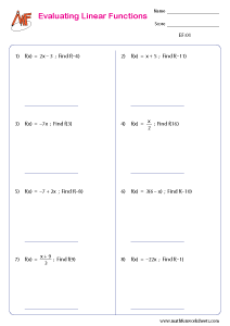 Evaluating Functions Worksheets