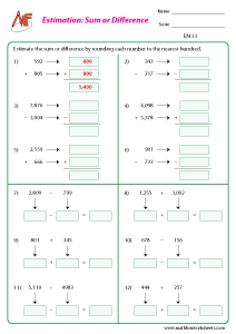 Estimation Worksheets
