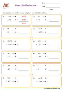 Estimation Worksheets