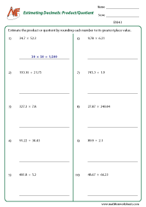 Estimation Worksheets