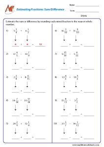 Estimation Worksheets
