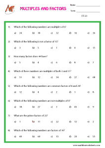 Factors and Multiples