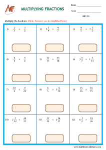 Multiplying and Dividing fractions