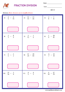 Multiplying and Dividing fractions