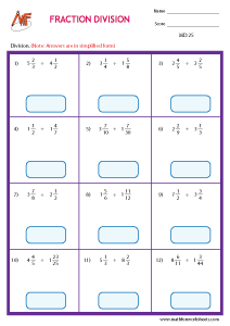 Multiplying and Dividing fractions