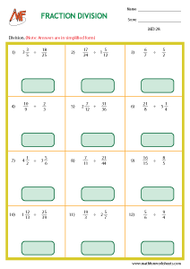 Multiplying and Dividing fractions