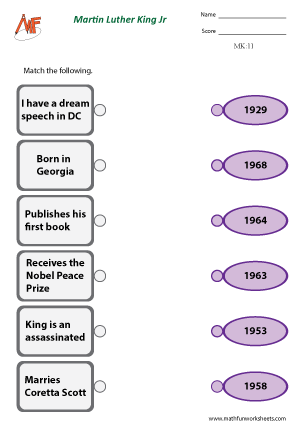 Martin Luther King Worksheets