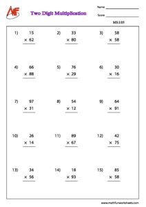 Number Multiplication – Vertical