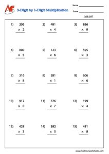 Number Multiplication – Vertical