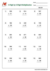 Number Multiplication – Vertical