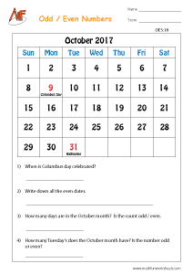 Odd and Even Number Worksheets