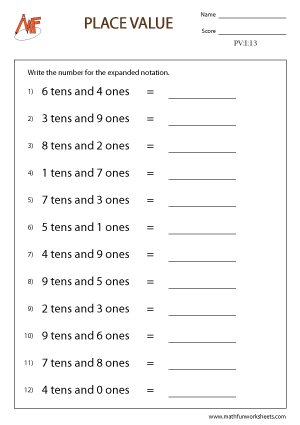 Place Value Worksheets