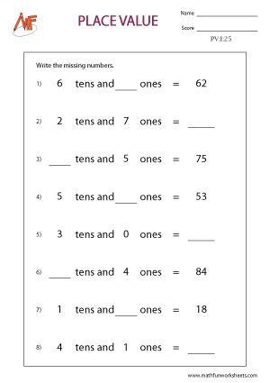 Place Value Worksheets