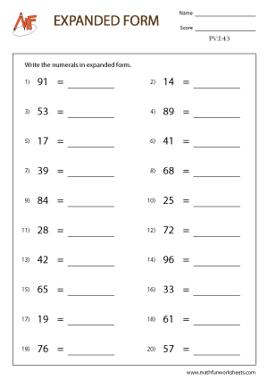 Place Value Worksheets