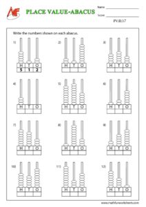 3-Digit Place Value Worksheets