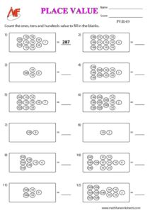 3-Digit Place Value Worksheets