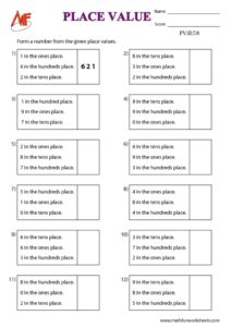 3-Digit Place Value Worksheets