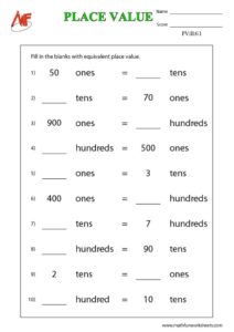 3-Digit Place Value Worksheets